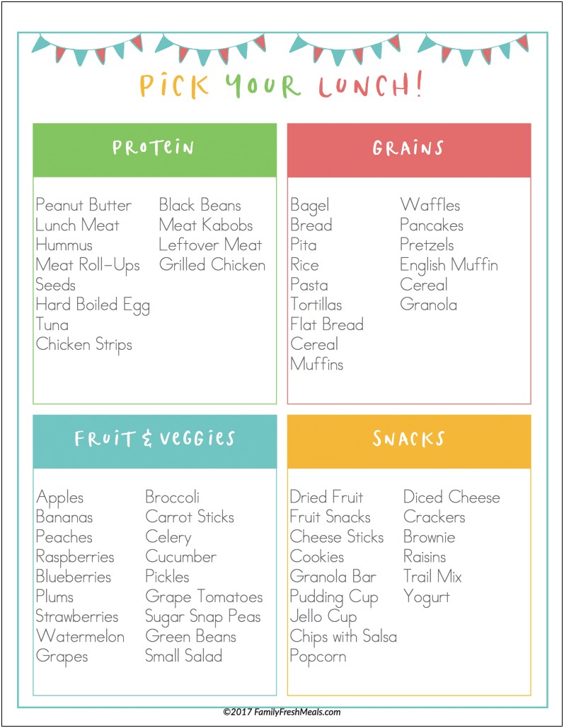 Teenager Diet Plans Meal Planning Templates