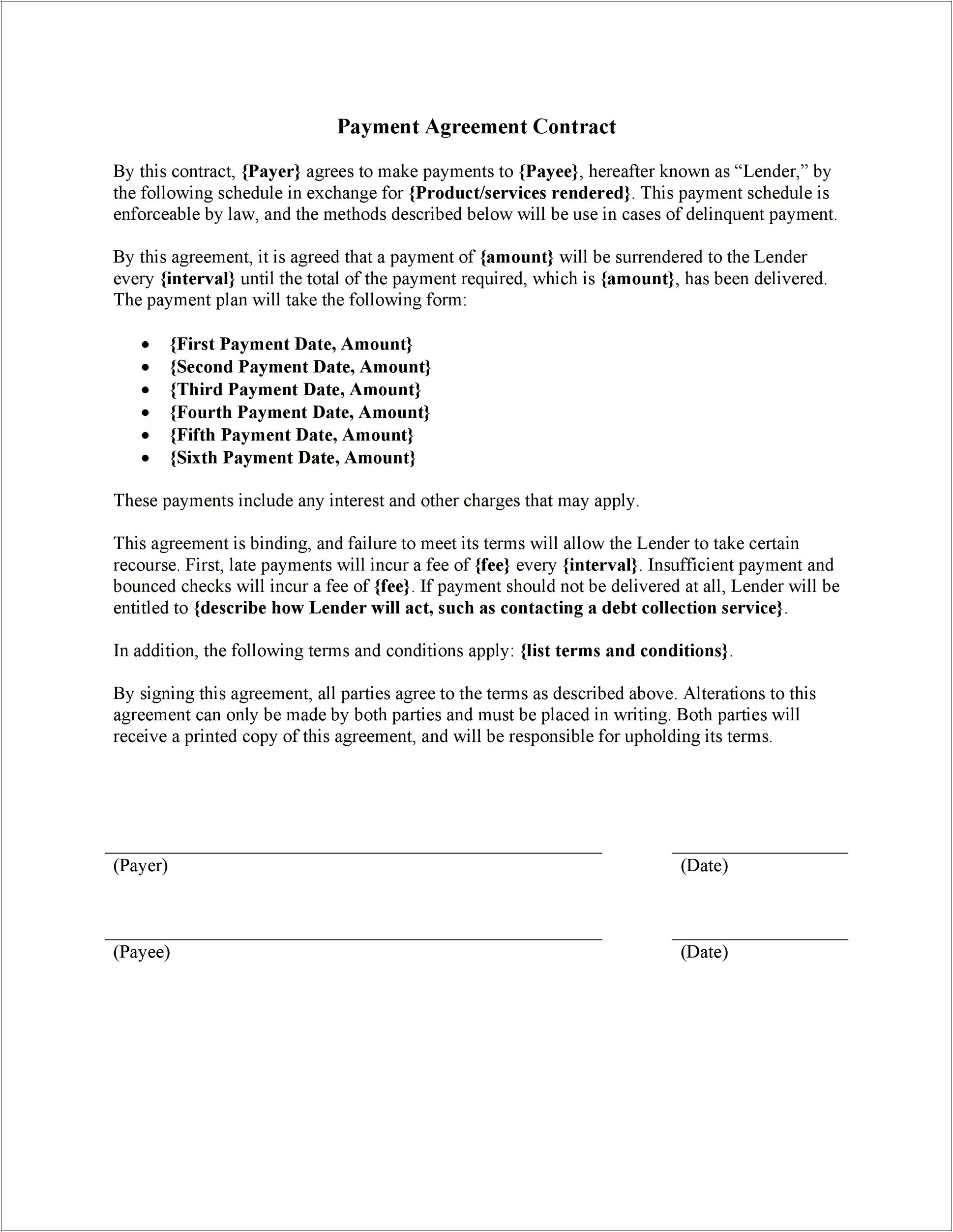 Template Agreement Letter Between Two Parties