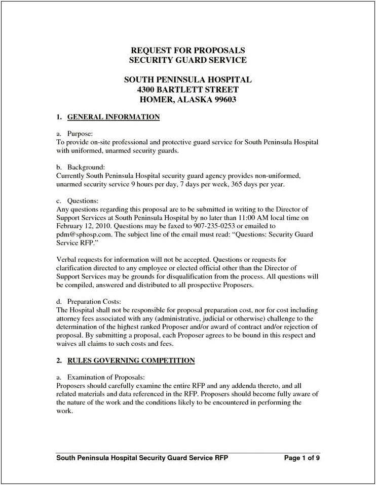 Template And Sample Of Rfp Contract Award Letter