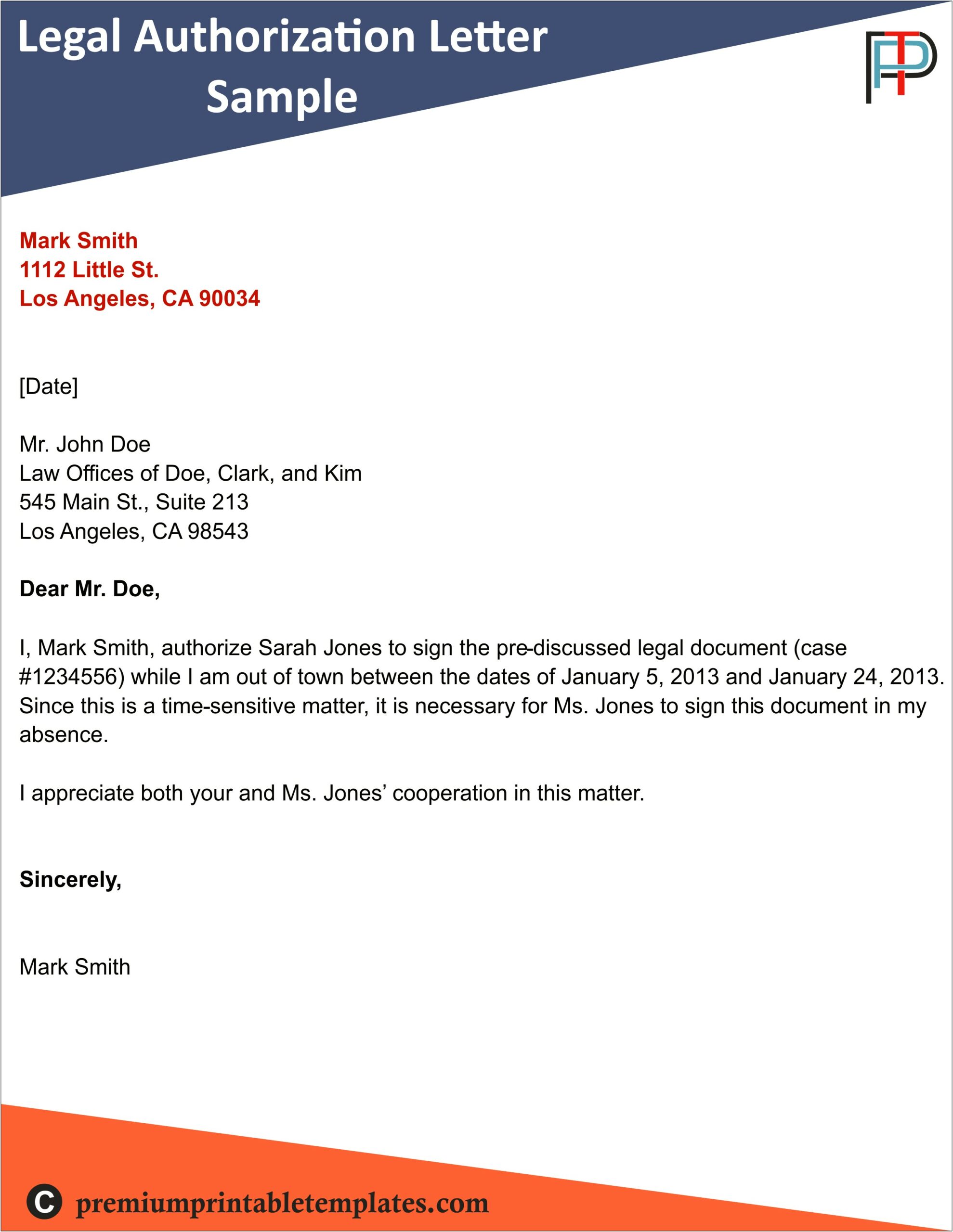 Template Business Letter Sent On Behalf Of