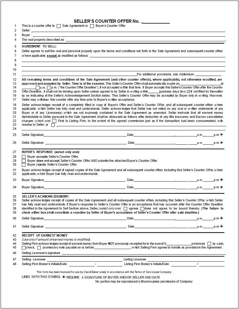 Template Counter Real Estate Offer Letter