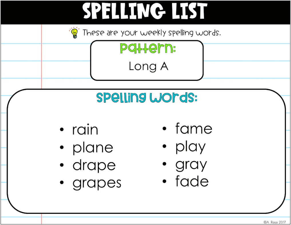 Template For 20 Spelling Word Used In Sentence