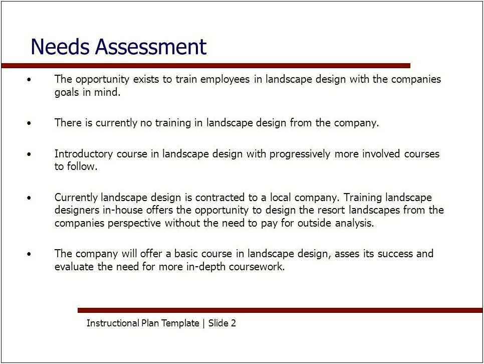 Template For A Instructional Desgn Plan