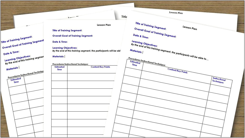 Template For A Instructional Design Plan