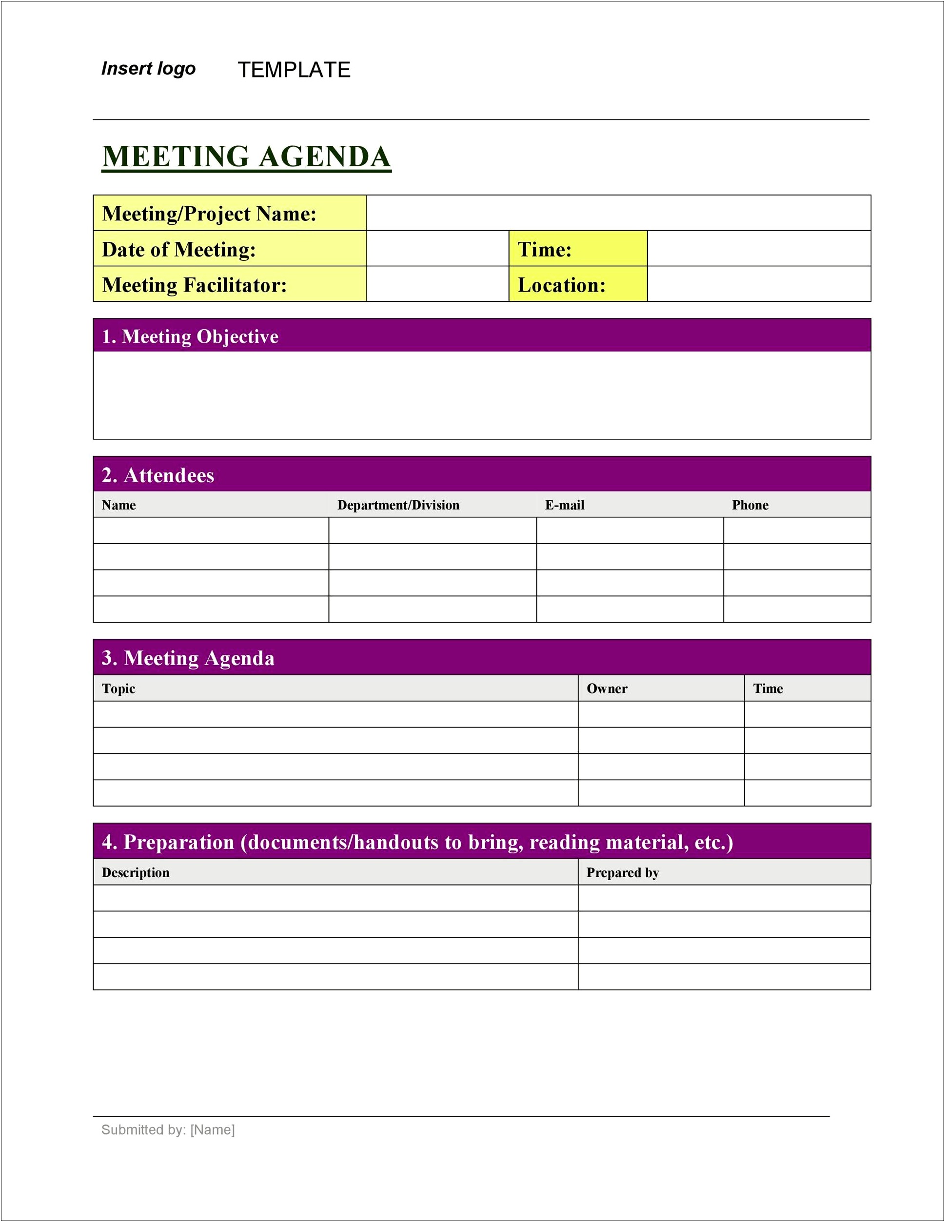 Template For A Meeting Microsoft Word