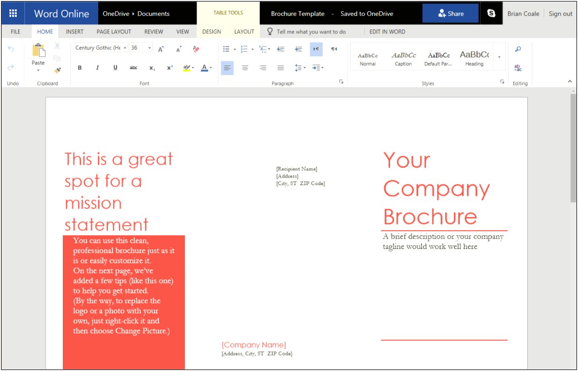 Template For A Tri Fold Brochure For Word
