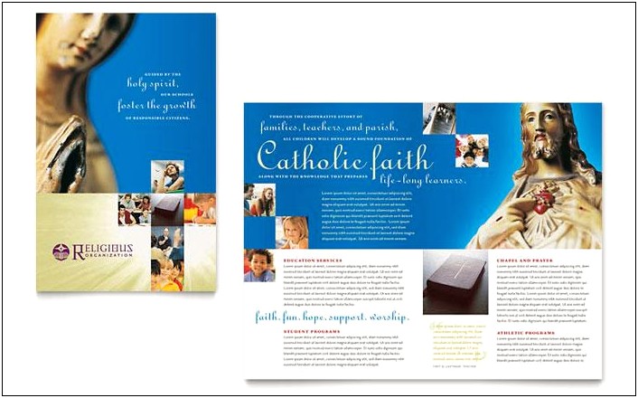 Template For Brochure In Word Catholic Wedding