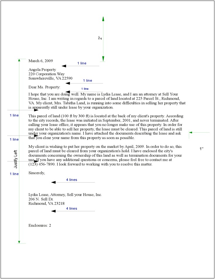 Template For Business Letter With Enclosures