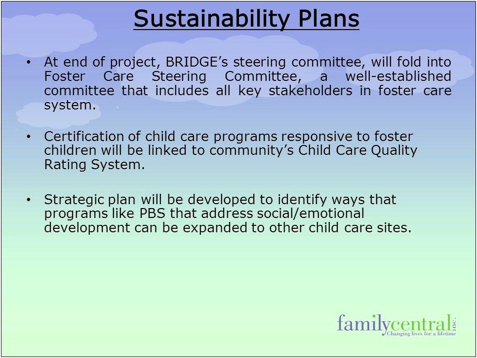 Template For Child Care Strategic Plan