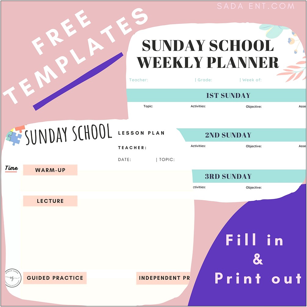 Template For Children's Church Lesson Plan