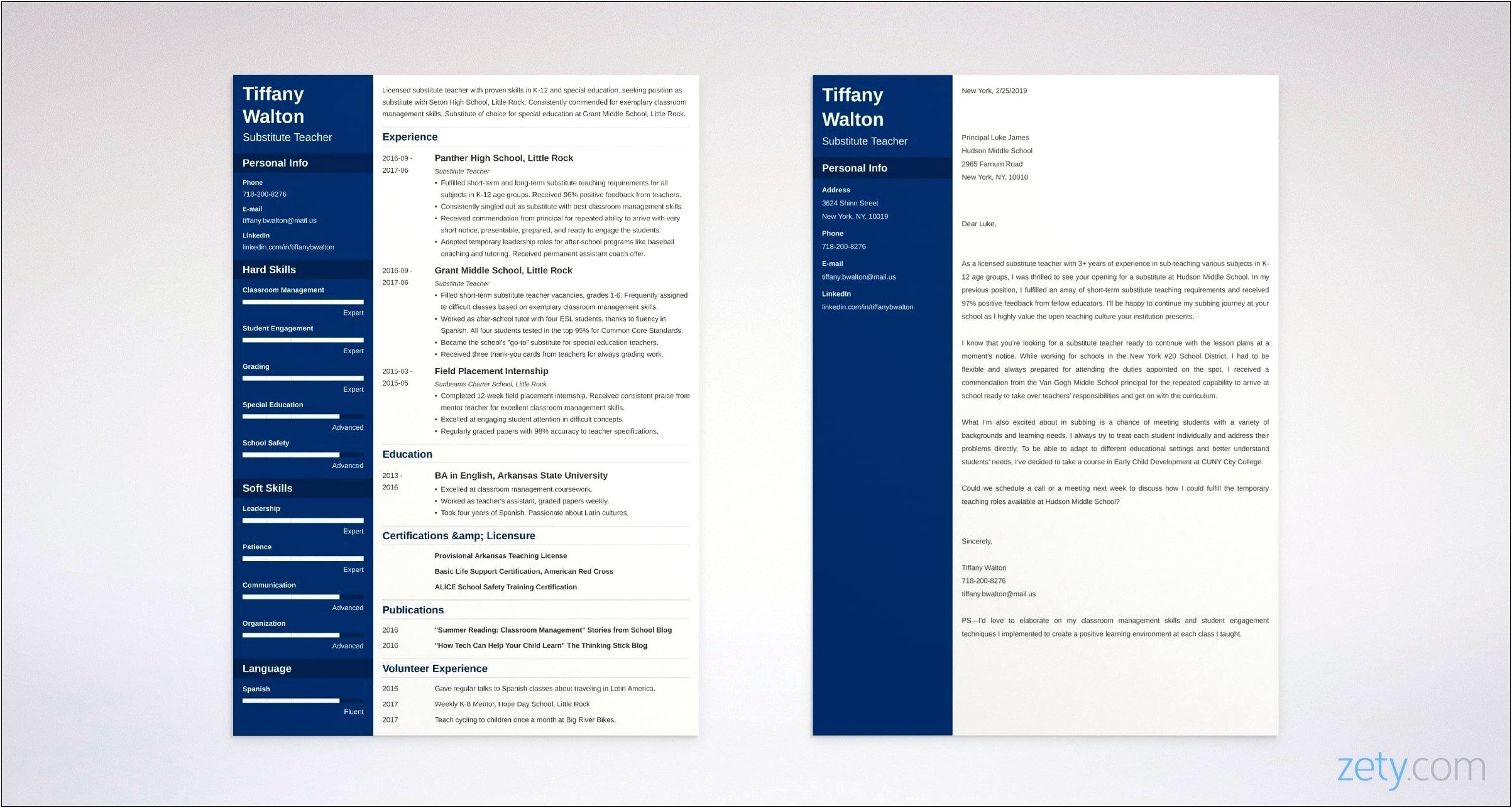 Template For Cover Letter Substitute Teacher