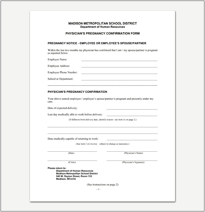 Template For Doctors Letter Of Clearance Pregnancy