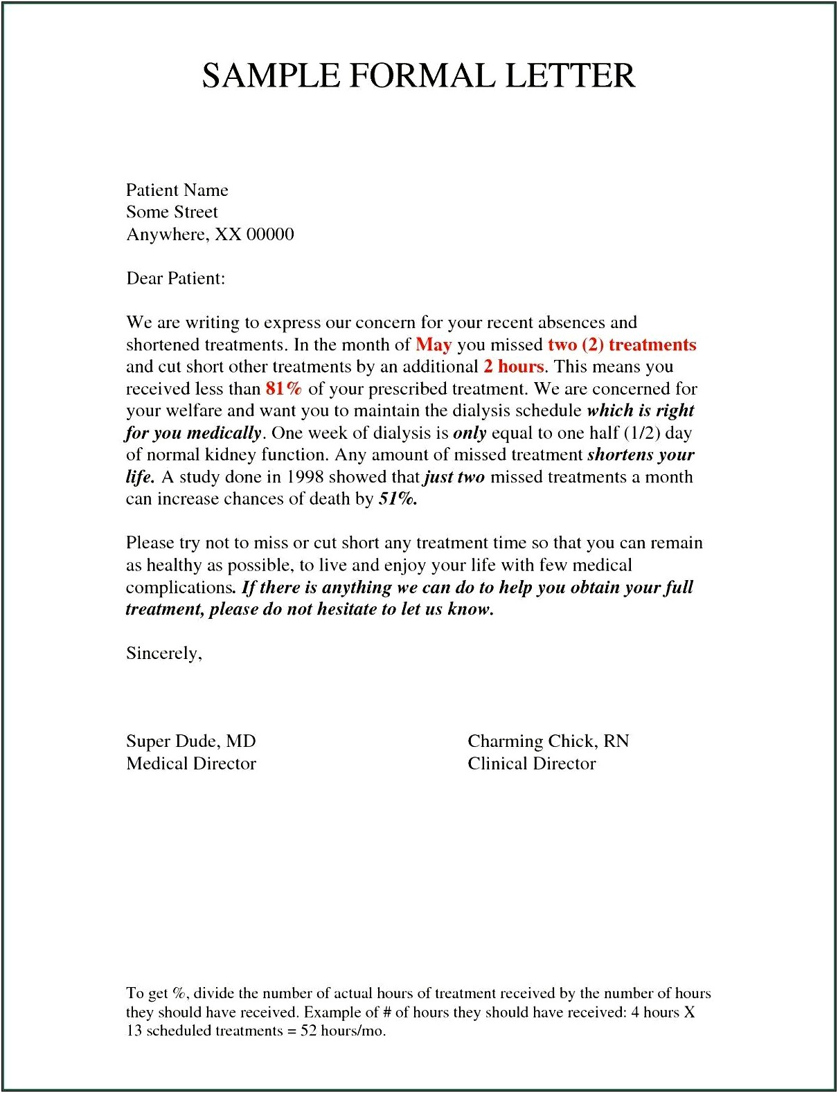 Template For Formal Letter For Students