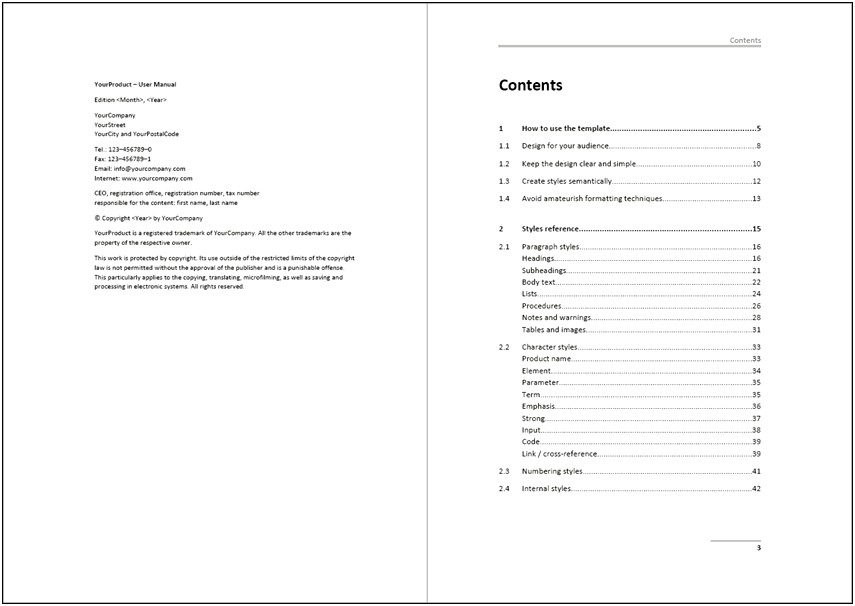 Template For Instruction Manual Word Document