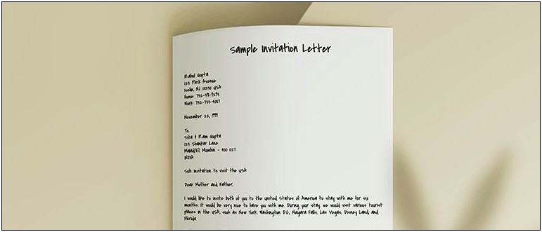 Template For Letter Home For Parents