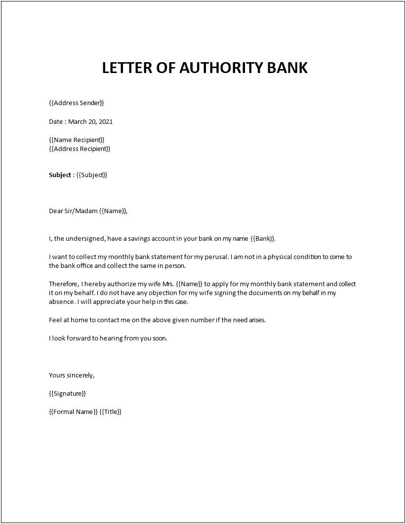 Template For Letter Of Banking Representation