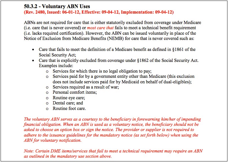 Template For Medicare Abn Letter To Patient