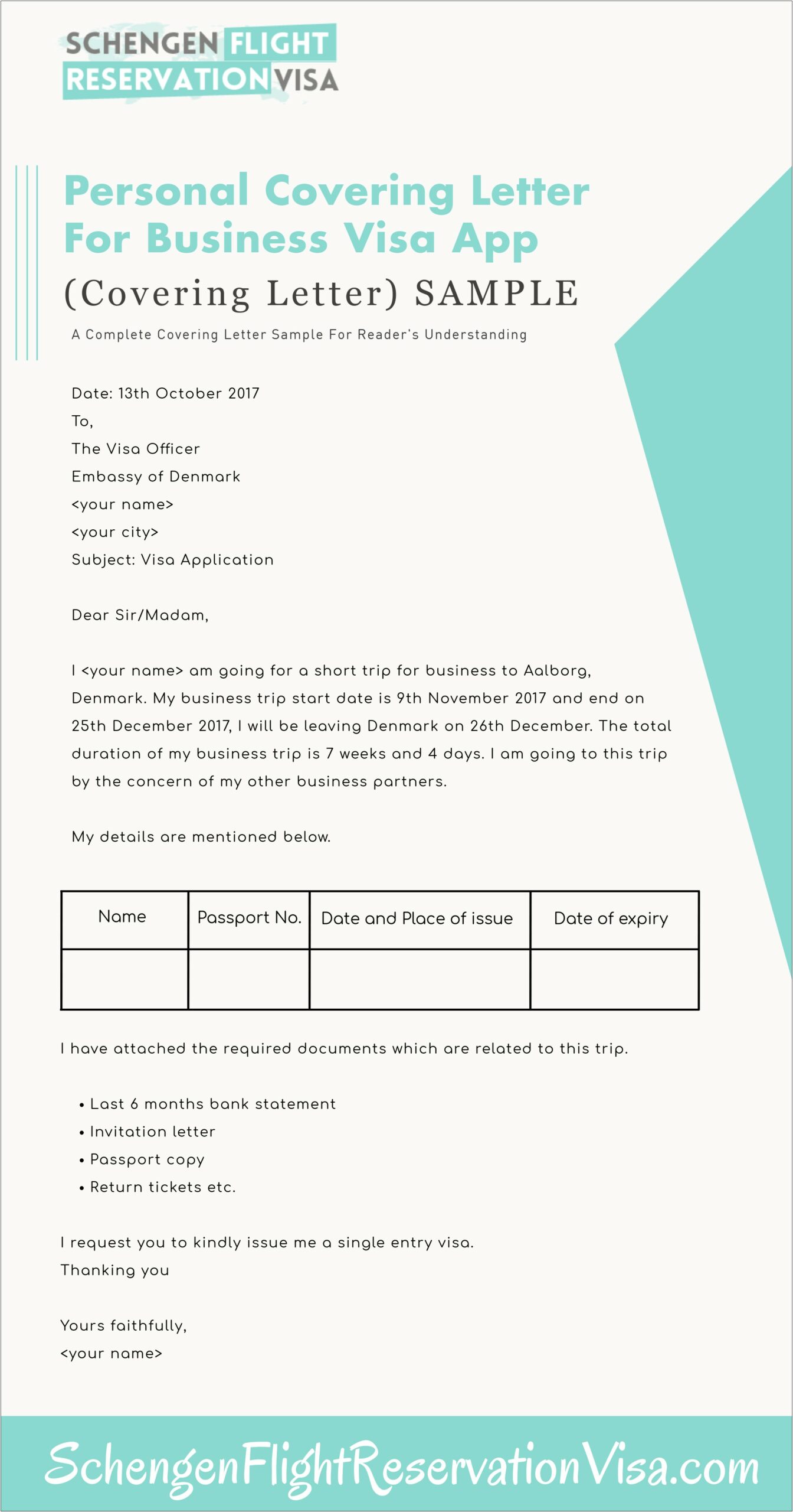 Template For Official Letter Visa Application