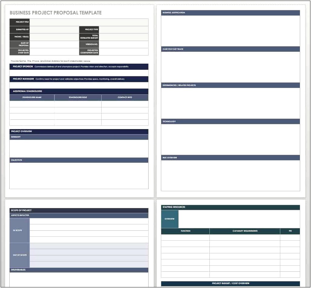 Template For Project Plan Proposal Sample