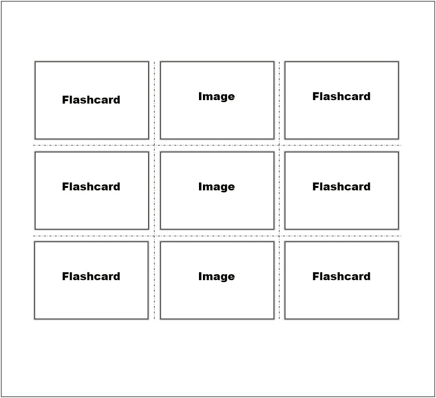 Template For Small Flashcards In Word
