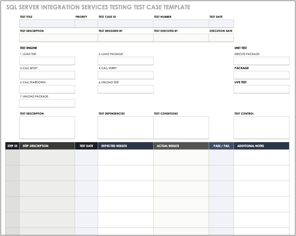 Template For Test Plan In Excel