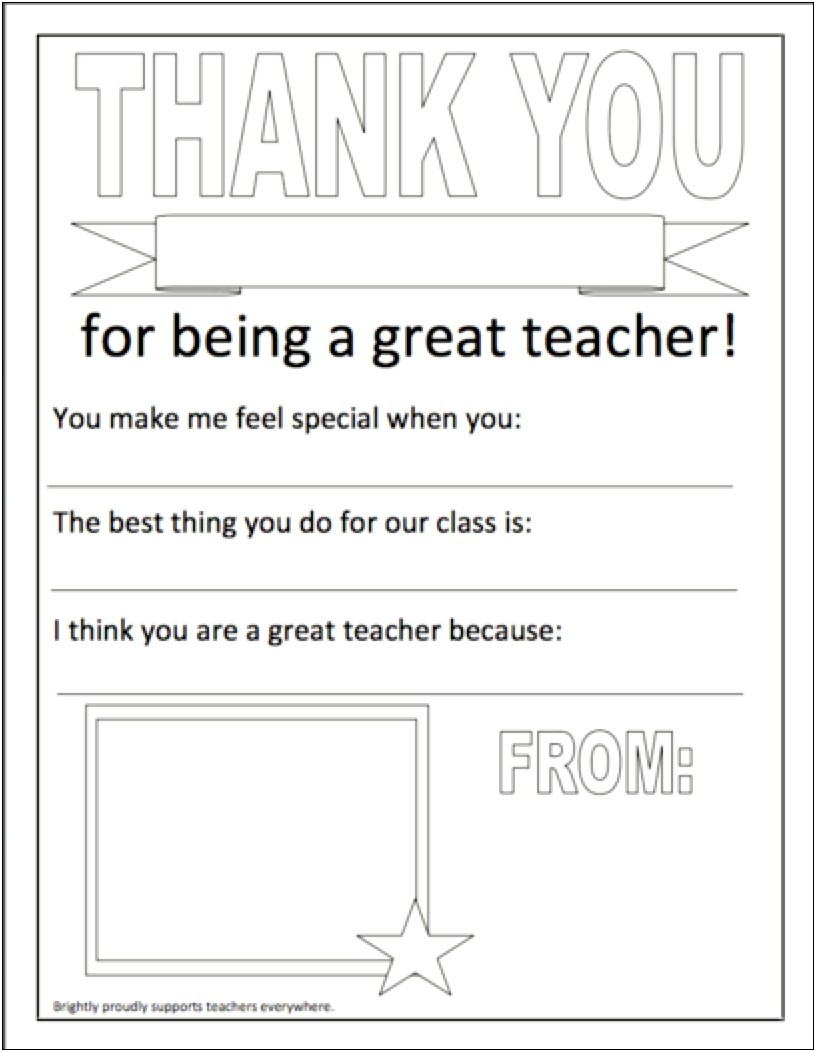 Template For Thank You Letter 3rd Grade