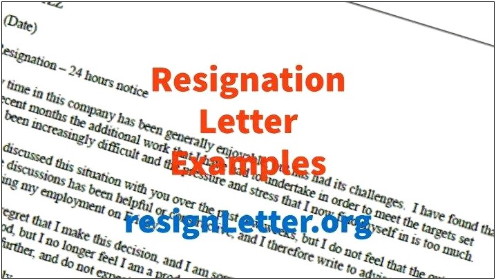 Template For Writing A Letter Of Resignation