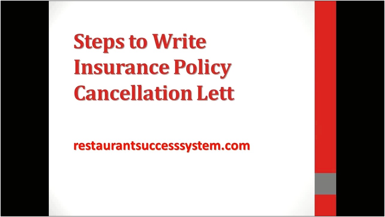 Template Letter Customer Cancelling Insurance Policy