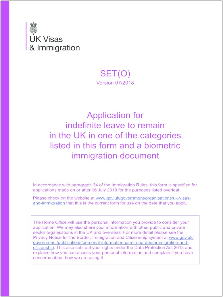 Template Letter For Indefinite Leave To Remain