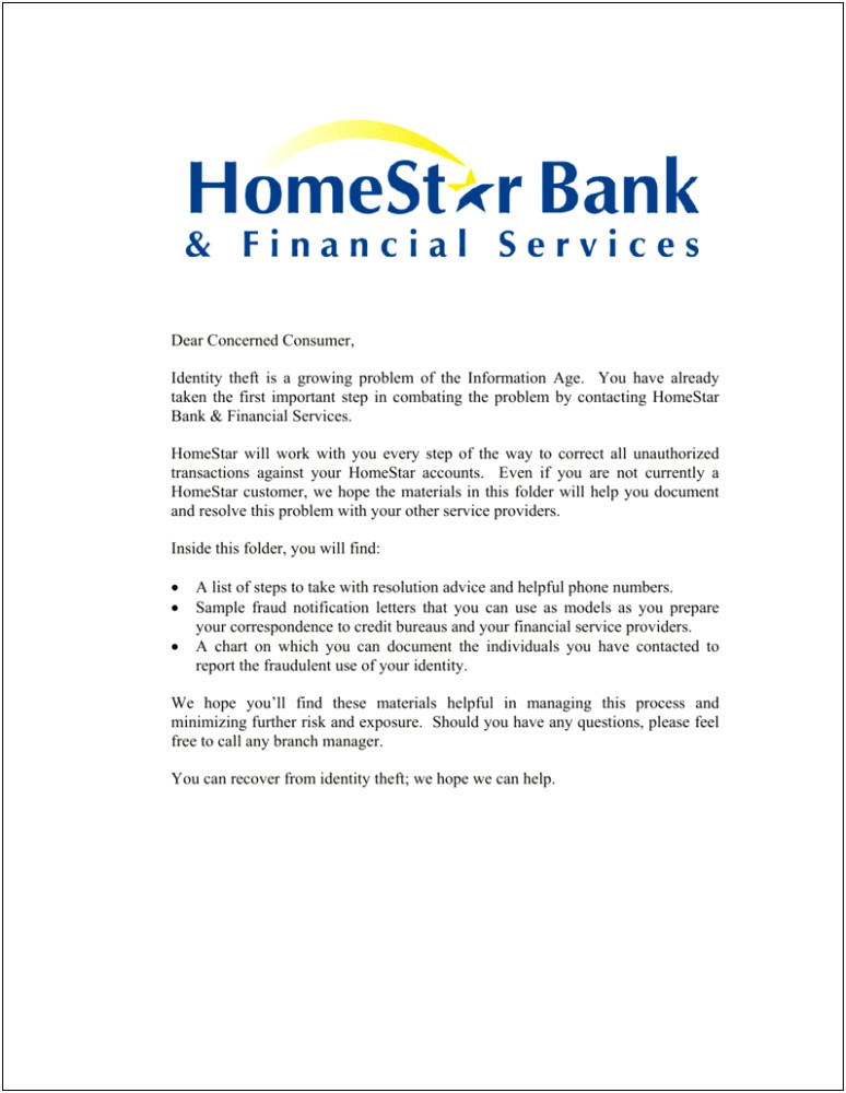 Template Letter For Reporting A Fraudulent Transaction