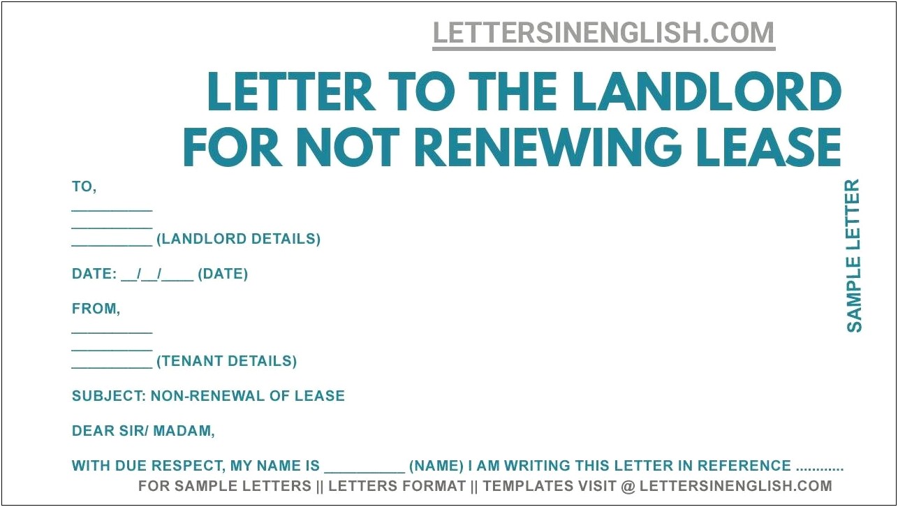 Template Letter From Landlord To Tenant