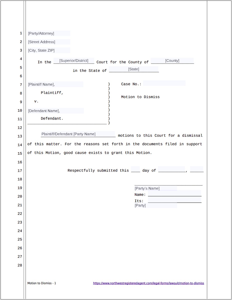 Template Letter Motion For Order To Show Cause