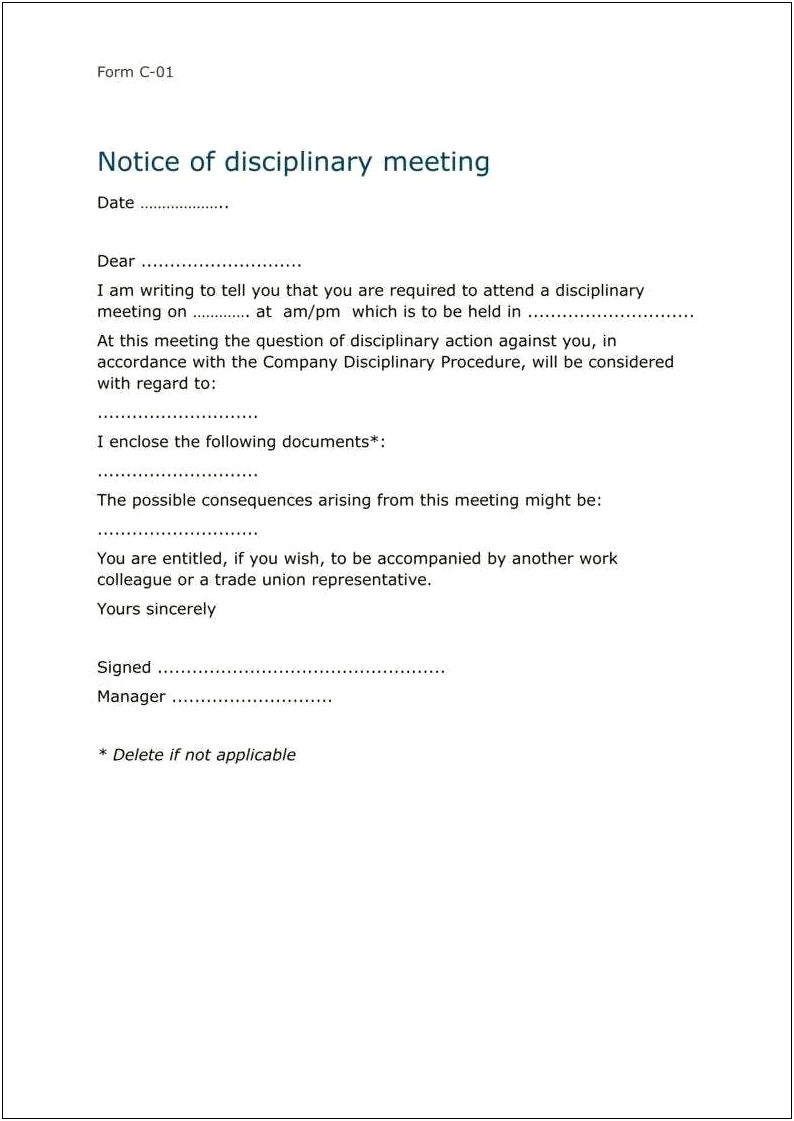 Template Letter On Disciplinary Actions On Bullying