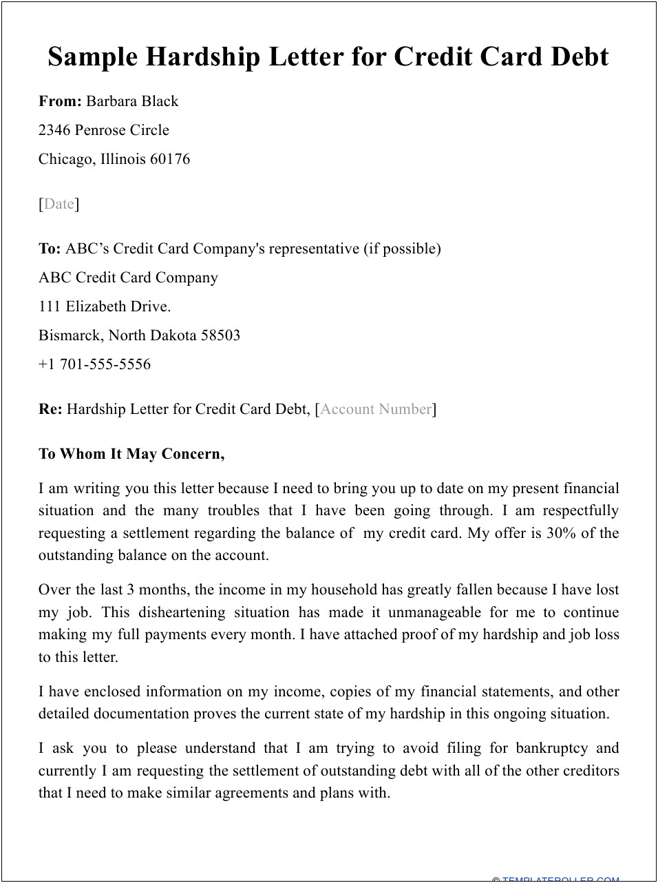 Template Letter To Cancel Credit One Credit Card