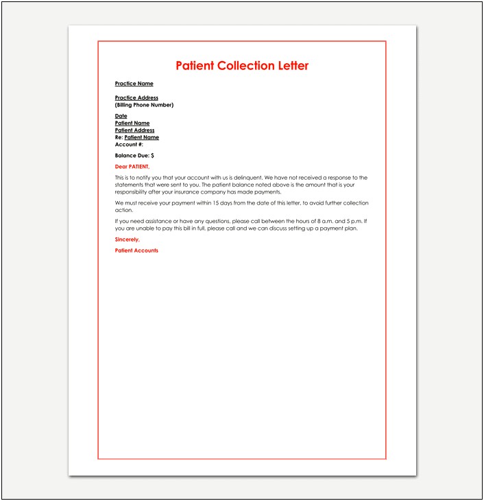 Template Letter To Dispute Medical Collections