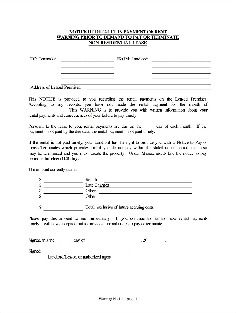 Template Letter To Give Notice On Office Space