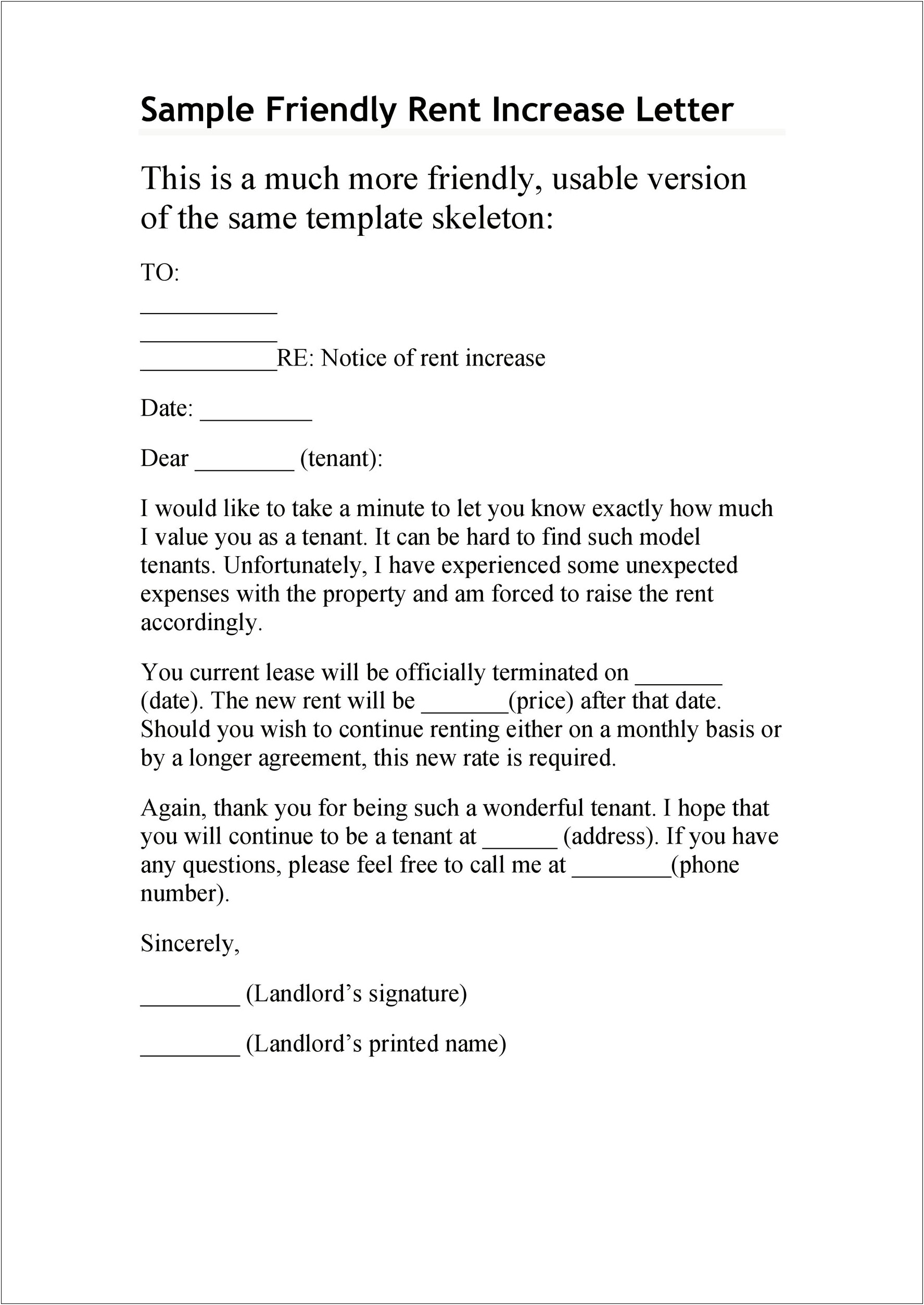 Template Letter To Landlord For Rising Waters