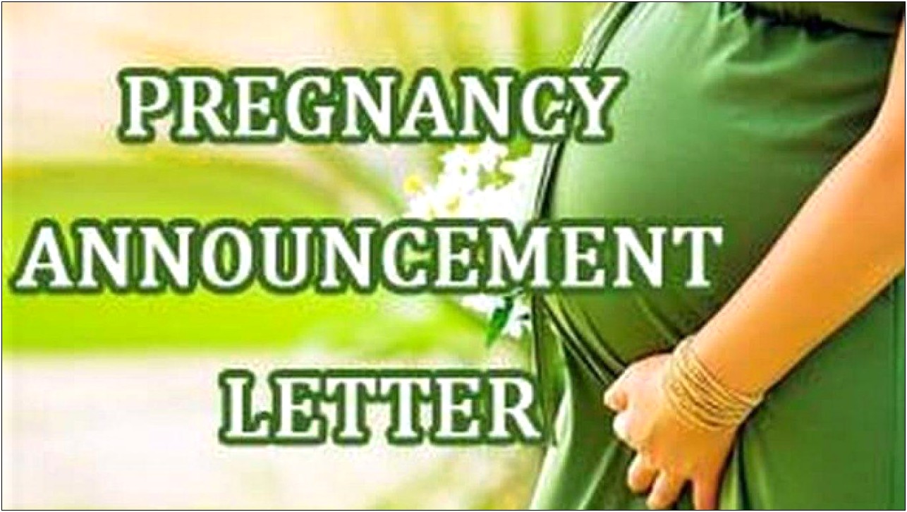 Template Letter To Notify Employer Of Pregnancy