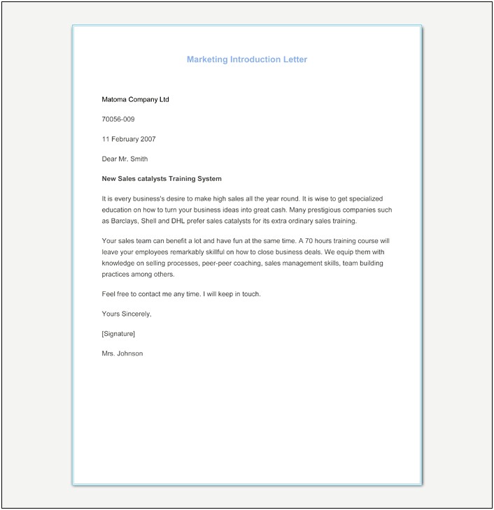 Template Marketing Letter To Local Small Business