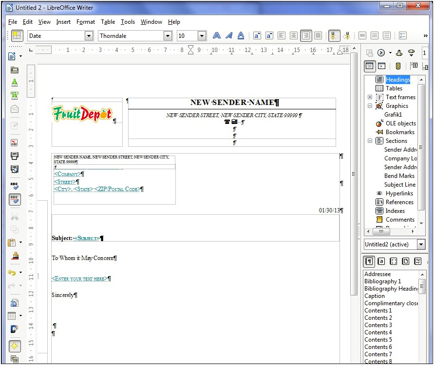 Template Of Change Of Address Letter