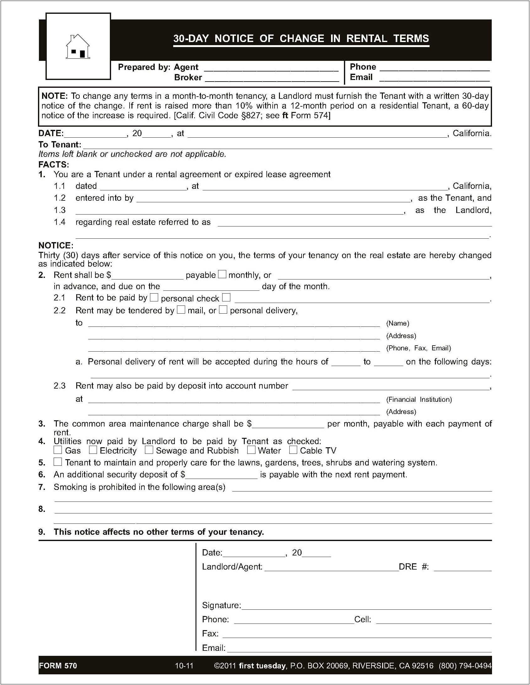 Template Of Rent And Utility Increase Letter