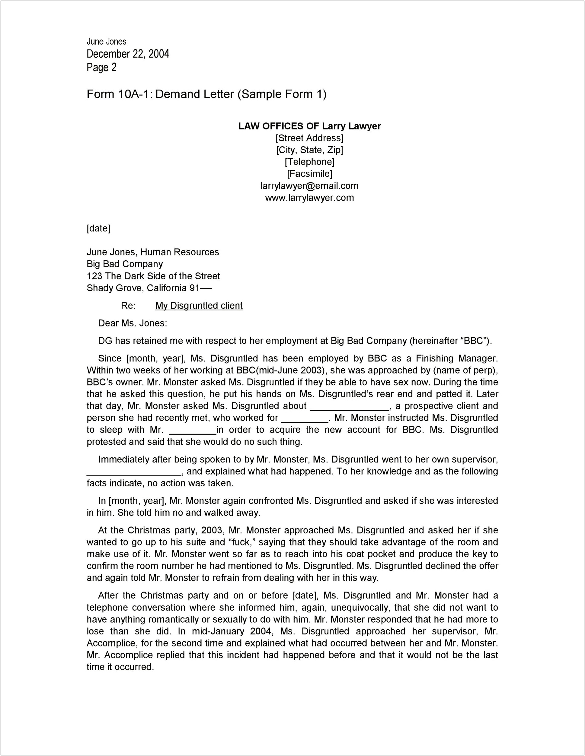 Template Response To Attorney Demand Letter