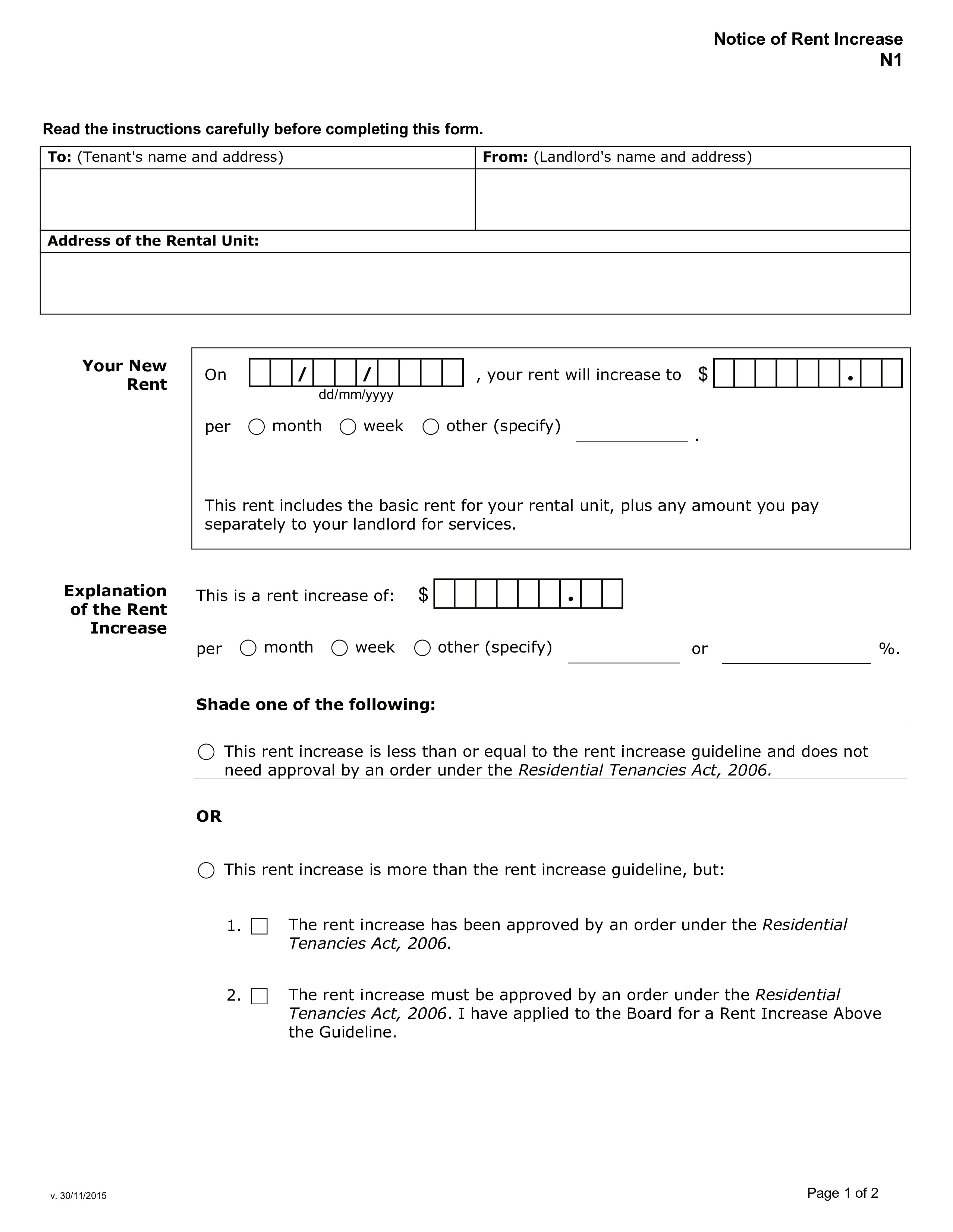 Template Tenant Rent Fee Increase Letter