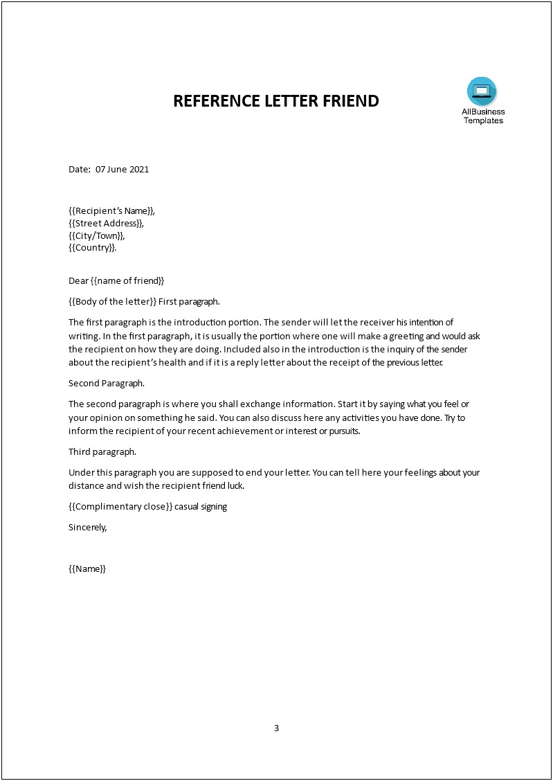 Template To Ask For Reference Letter