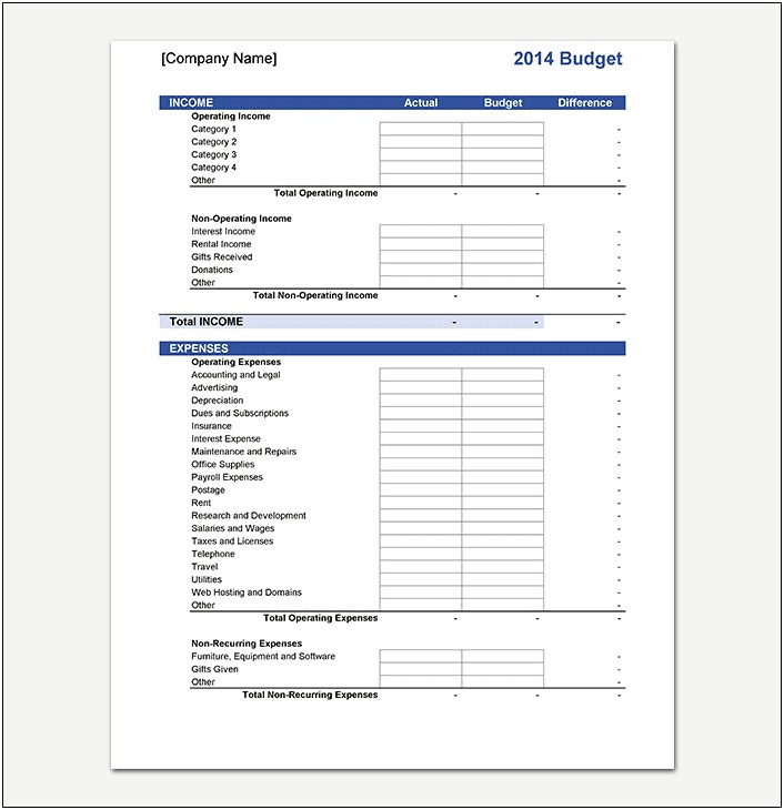 Template To Plan A Trip And Budget