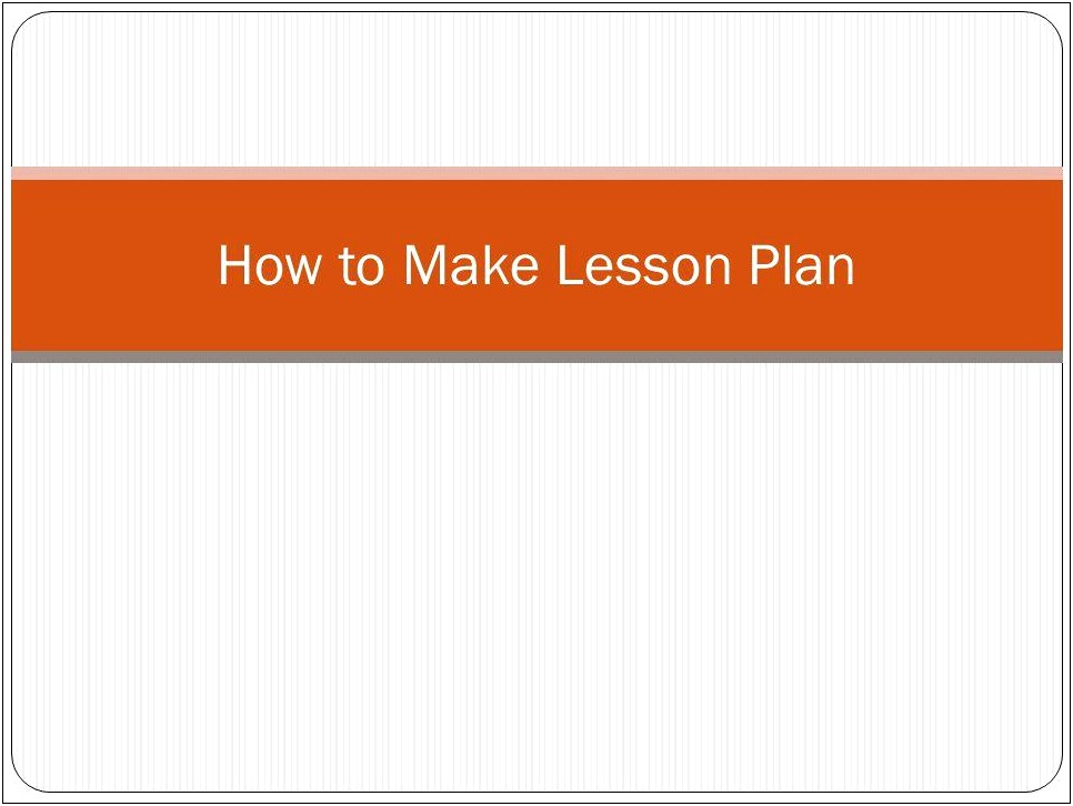 Template To Reconstruct A Lesson Plan