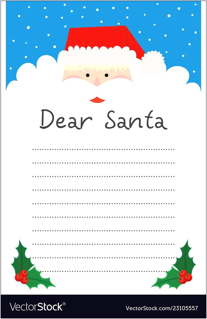 Template To Write Santa A Letter