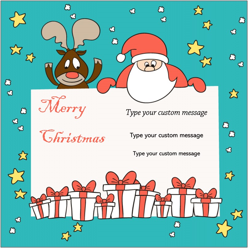 Template Word Christmas Card Quarter Fold