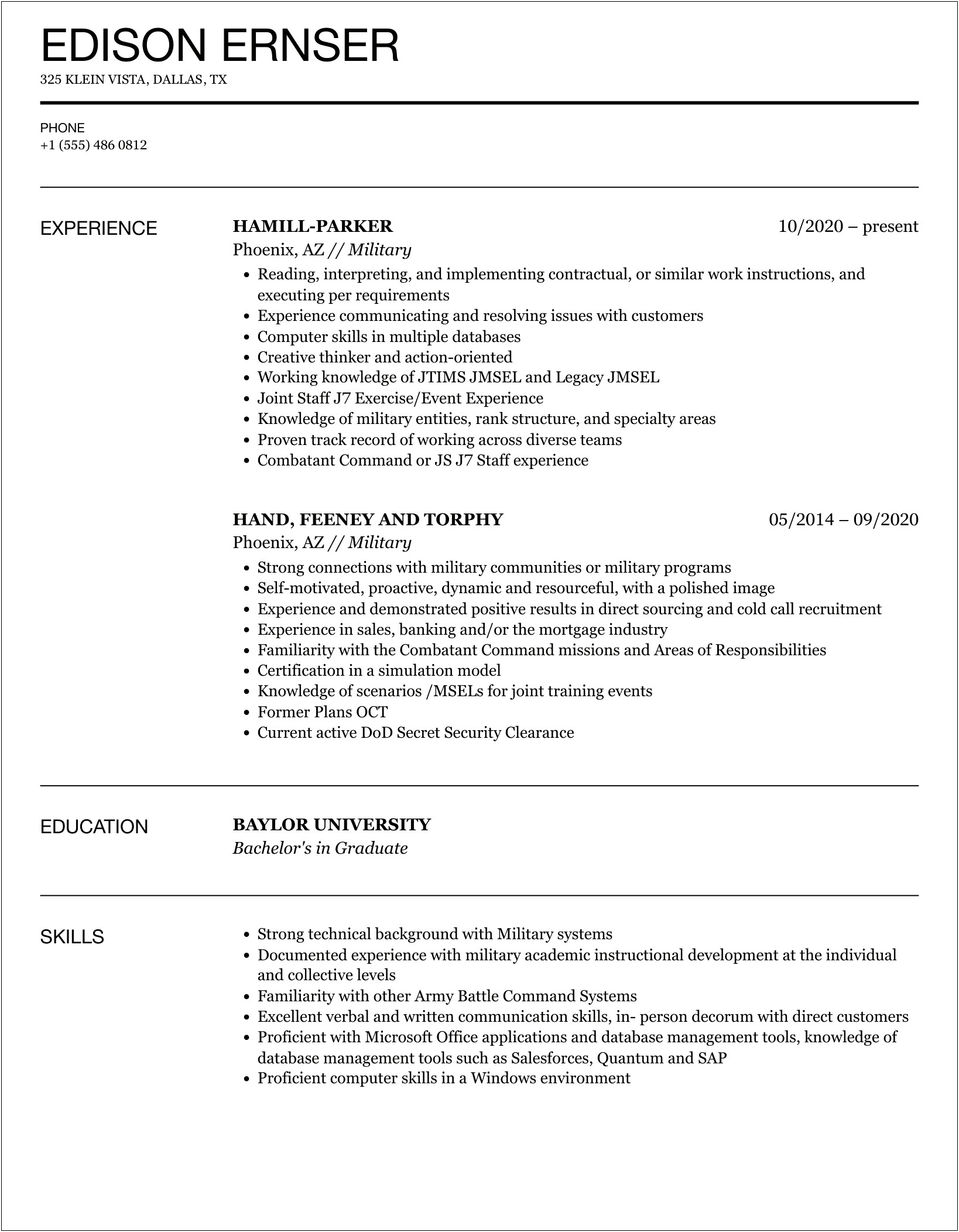 Templates For Military Veterans Cover Letter