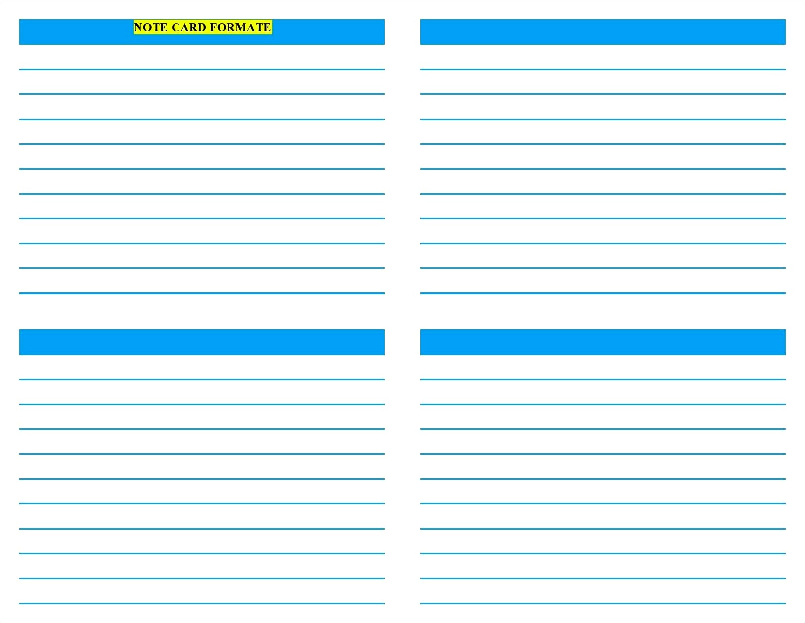 Templates For Note Cards Word Template 4x6